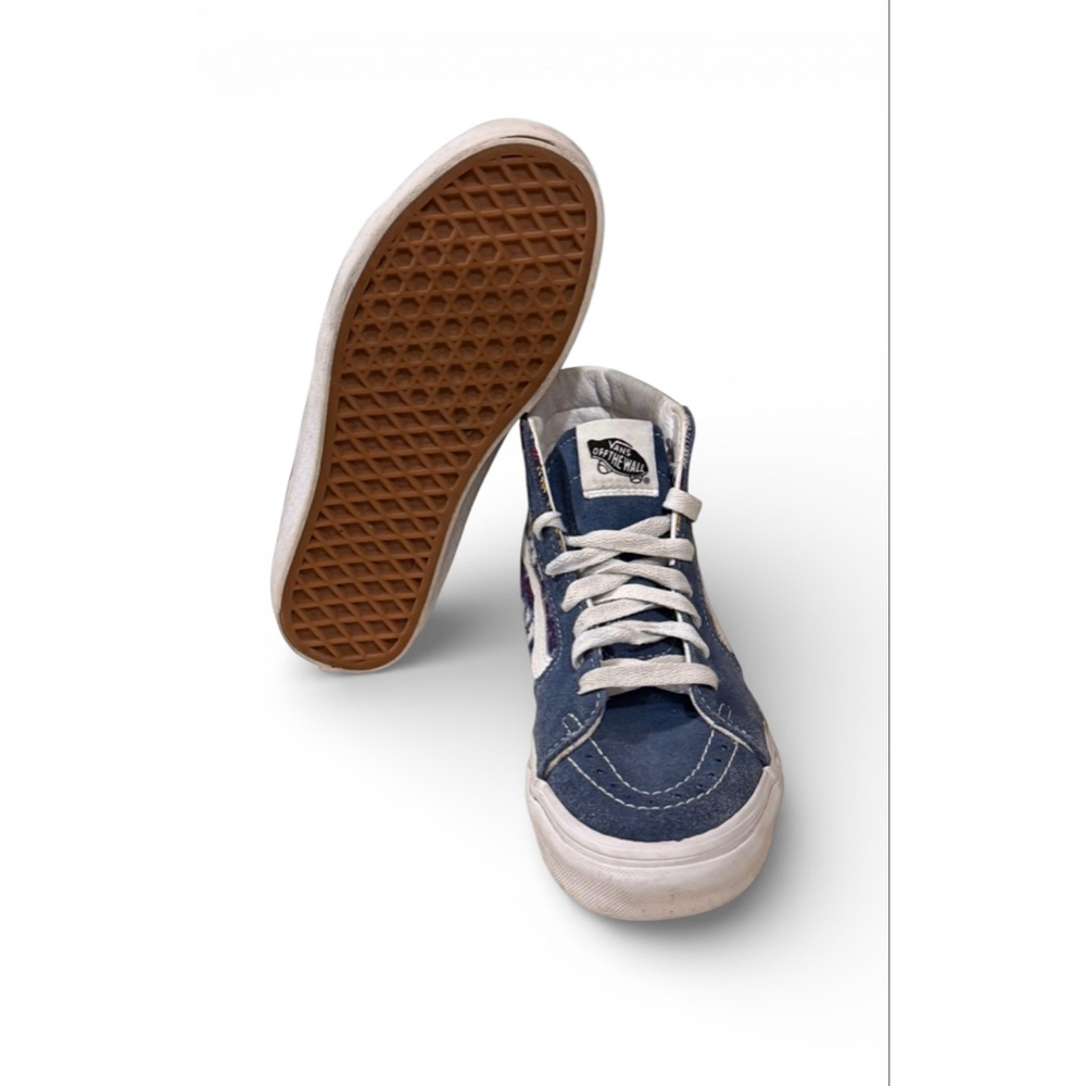 Vans Sk8-Hi Fair Isle Blue Multi Suede Canvas Skate Shoes W 5.5/M 4 Unisex - Picture 7 of 9